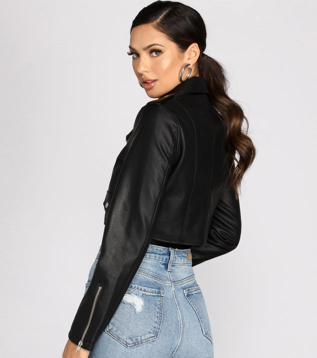CROPPED FAUX LEATHER ブルゾン LAGUA GEM | CROPPED FAUX LEATHER ブルゾン (ブルゾン ) |SHEL