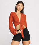 Boho Babe Tie-Front Top is a fire pick to create 2023 festival outfits, concert dresses, outfits for raves, or to complete your best party outfits or clubwear!