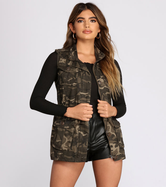 Stealth Mode Camo Vest helps create the best summer outfit for a look that slays at any event or occasion!
