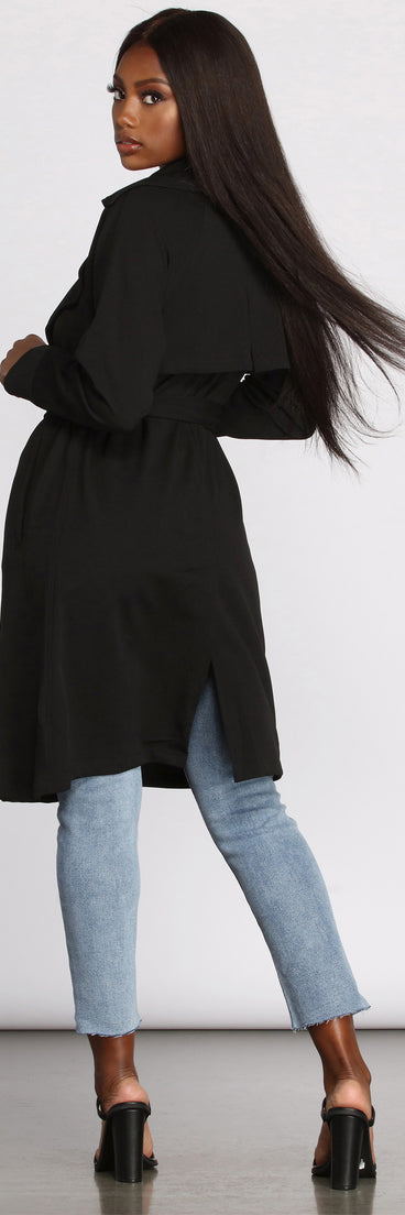 Get Down To Business Belted Trench for 2023 festival outfits, festival dress, outfits for raves, concert outfits, and/or club outfits