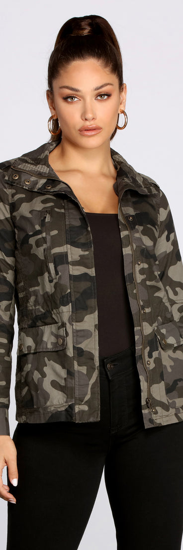 Makin' Time Lightweight Camo Jacket helps create the best summer outfit for a look that slays at any event or occasion!
