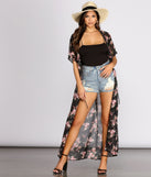 Flowy Floral Kimono Sleeve Duster helps create the best summer outfit for a look that slays at any event or occasion!