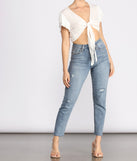 With fun and flirty details, Tied Down Flutter Sleeve Tie Front Top shows off your unique style for a trendy outfit for the summer season!