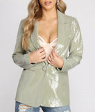 Sequins Are Forever Sage Blazer helps create the best summer outfit for a look that slays at any event or occasion!