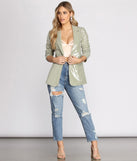 Sequins Are Forever Sage Blazer helps create the best summer outfit for a look that slays at any event or occasion!