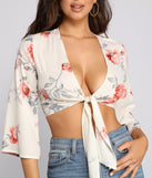 Boho Beauty Floral Tie Front Top is a trendy pick to create 2023 festival outfits, festival dresses, outfits for concerts or raves, and complete your best party outfits!