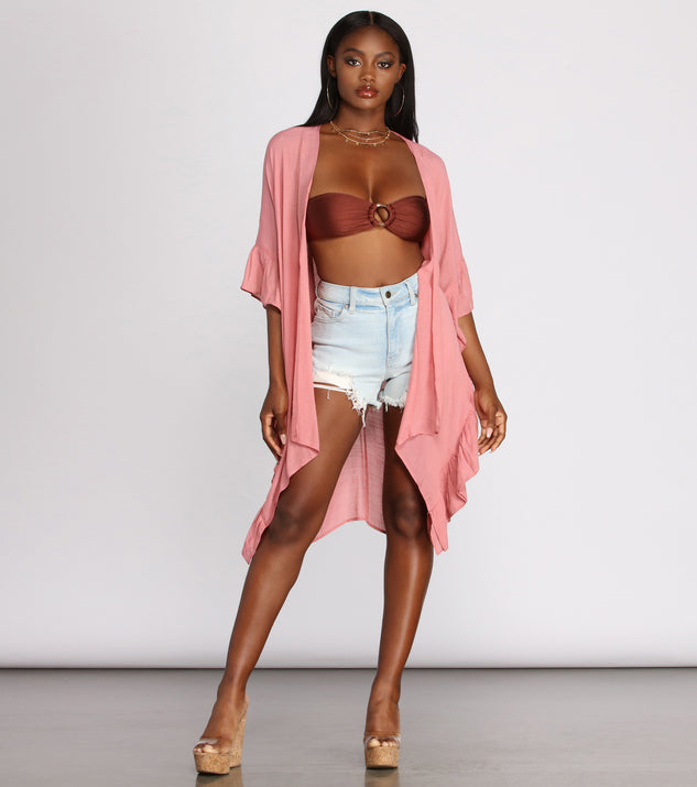 Just Relaxin' Ruffled Kimono helps create the best summer outfit for a look that slays at any event or occasion!