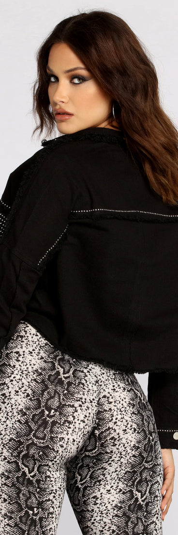 All About The Fringe Cropped Jacket is a trendy pick to create 2023 festival outfits, festival dresses, outfits for concerts or raves, and complete your best party outfits!