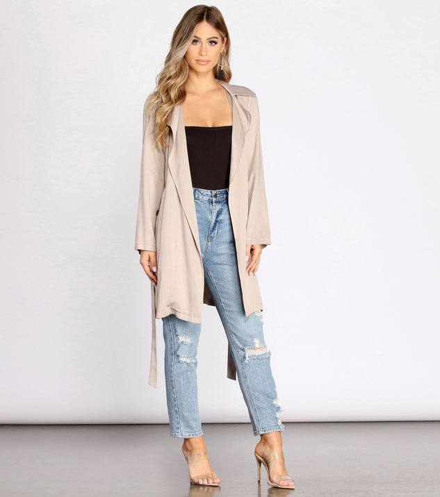 Nine To Five Belted Trench Coat helps create the best summer outfit for a look that slays at any event or occasion!