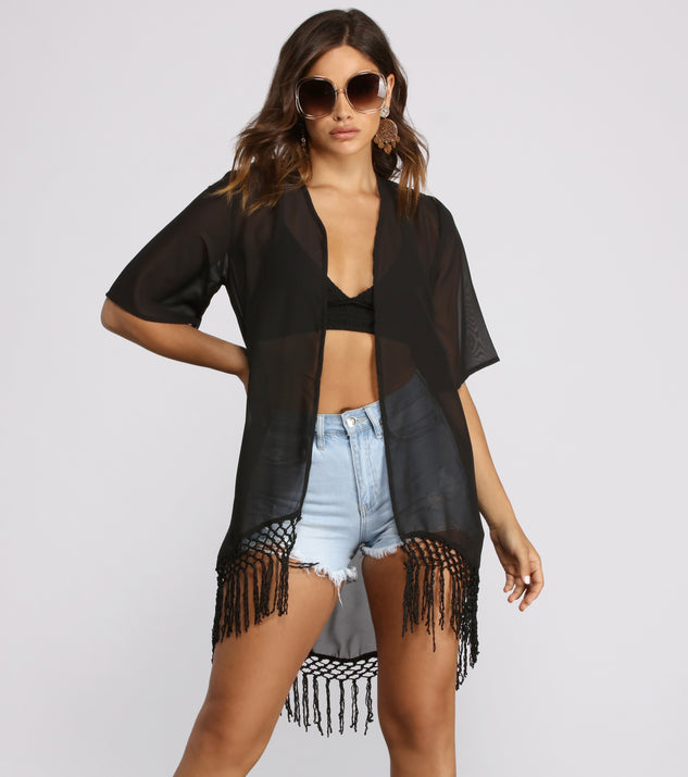 Keeping It Casual Tassel Kimono helps create the best summer outfit for a look that slays at any event or occasion!
