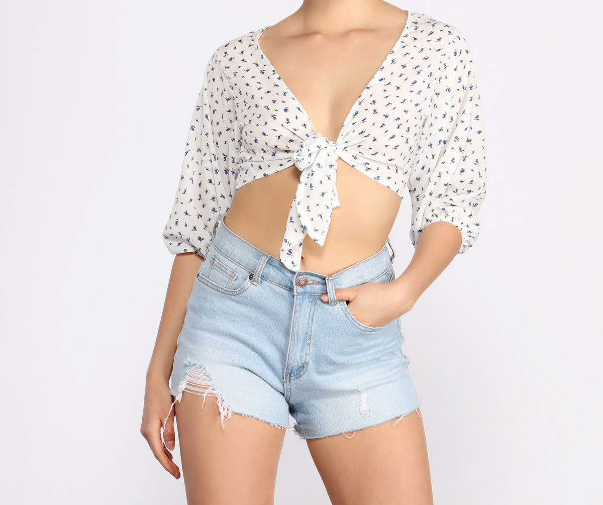 Chic Vibes Tie Front Top