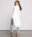 First In Class Peplum High Low Jacket helps create the best summer outfit for a look that slays at any event or occasion!