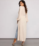 Dotted Devotion Belted Long Duster for 2023 festival outfits, festival dress, outfits for raves, concert outfits, and/or club outfits