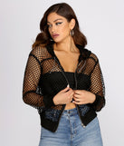 Hot Catch Mesh Bomber Jacket for 2023 festival outfits, festival dress, outfits for raves, concert outfits, and/or club outfits