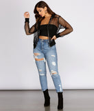 Hot Catch Mesh Bomber Jacket helps create the best summer outfit for a look that slays at any event or occasion!