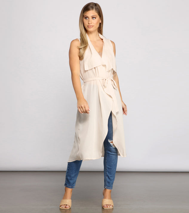 Go With The Flow Drape-Front Vest helps create the best summer outfit for a look that slays at any event or occasion!