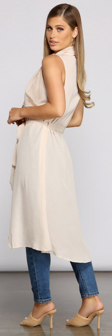 Go With The Flow Drape-Front Vest helps create the best summer outfit for a look that slays at any event or occasion!