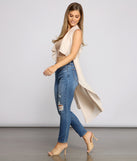 Go With The Flow Drape-Front Vest helps create the best summer outfit for a look that slays at any event or occasion!