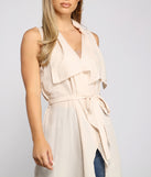 Go With The Flow Drape-Front Vest helps create the best summer outfit for a look that slays at any event or occasion!