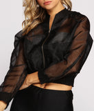 City Chic Organza Bomber Jacket helps create the best summer outfit for a look that slays at any event or occasion!