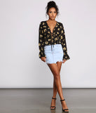 With fun and flirty details, Fall In Love With Floral Tie-Front Blouse shows off your unique style for a trendy outfit for the summer season!