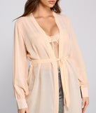 Sheer Appeal Chiffon Belted Trench helps create the best summer outfit for a look that slays at any event or occasion!