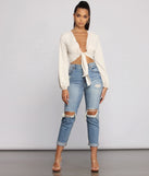 With fun and flirty details, Major Trendsetter Tie Front Crop Top shows off your unique style for a trendy outfit for the summer season!