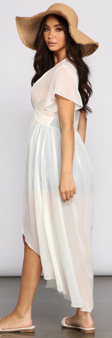 Flirty And Fluttery Chiffon High Low Duster is a trendy pick to create 2023 festival outfits, festival dresses, outfits for concerts or raves, and complete your best party outfits!