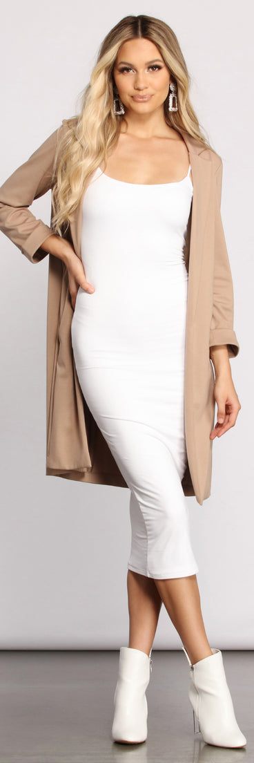 Always Chic Long Line Blazer helps create the best summer outfit for a look that slays at any event or occasion!