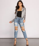 Stay Stylish And Sultry Moto Jacket helps create the best summer outfit for a look that slays at any event or occasion!