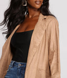 Makin' Moves Faux Suede Long Line Blazer helps create the best summer outfit for a look that slays at any event or occasion!