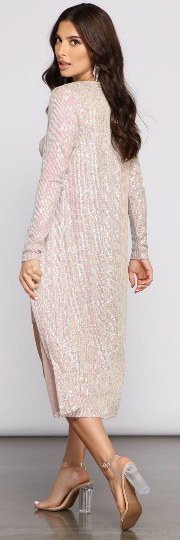 Sassy In Sequins Long Sleeve Duster for 2023 festival outfits, festival dress, outfits for raves, concert outfits, and/or club outfits