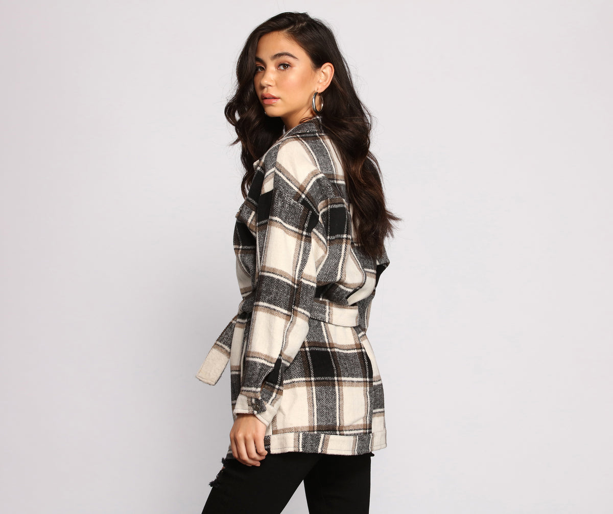 The One Belted Flannel Shacket & Windsor