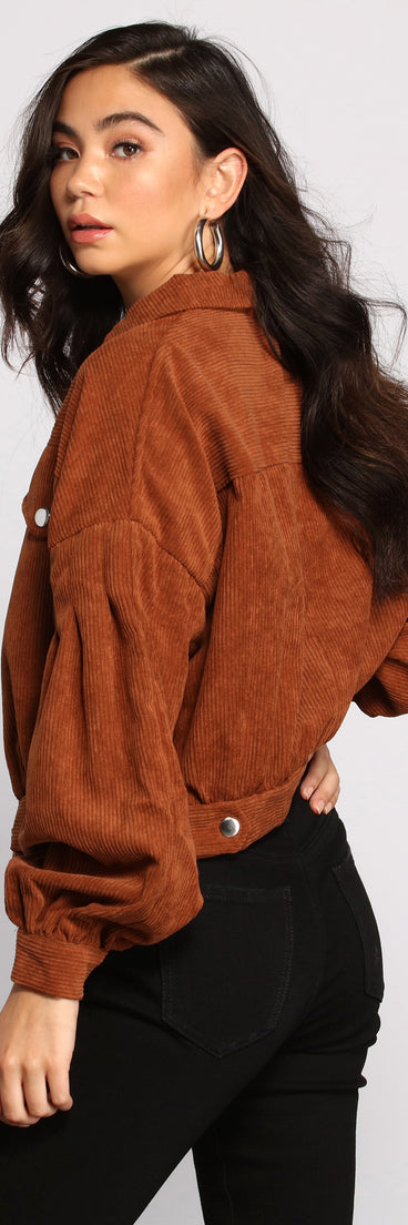 Casually Cute Button-Front Corduroy Jacket helps create the best summer outfit for a look that slays at any event or occasion!