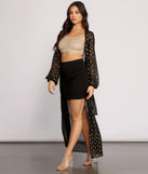 Foiled and Fab Tie Waist Chiffon Duster helps create the best summer outfit for a look that slays at any event or occasion!