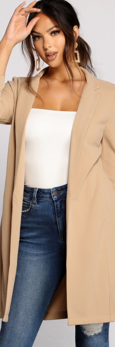 Stylish Sophistication Crepe Trench Coat helps create the best summer outfit for a look that slays at any event or occasion!