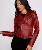 Belted Baddie Faux Leather Moto Jacket helps create the best summer outfit for a look that slays at any event or occasion!