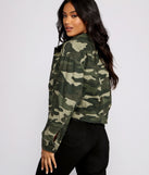 Confident In Camo Cropped Jacket helps create the best summer outfit for a look that slays at any event or occasion!
