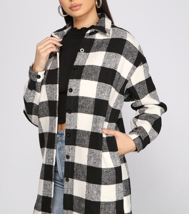 Oversized Plaid Shacket main image 0