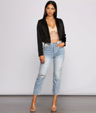 Casually Chic Satin Cropped Blazer for 2023 festival outfits, festival dress, outfits for raves, concert outfits, and/or club outfits