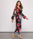 Romantic Vibes Rose Printed Duster helps create the best summer outfit for a look that slays at any event or occasion!