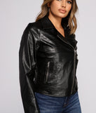 Croc Embossed Faux Leather Moto Jacket helps create the best summer outfit for a look that slays at any event or occasion!