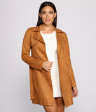 Chic In The City Faux Suede Trench helps create the best summer outfit for a look that slays at any event or occasion!