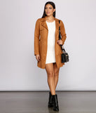 Chic In The City Faux Suede Trench helps create the best summer outfit for a look that slays at any event or occasion!