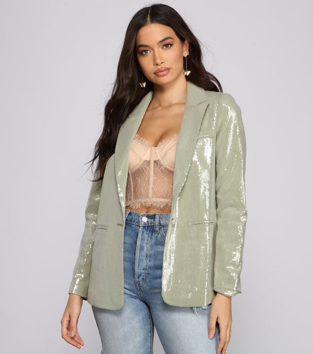 Glam Goals Sequin Blazer helps create the best summer outfit for a look that slays at any event or occasion!