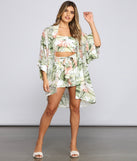 Vacay On My Mind Tropical Print Kimono helps create the best summer outfit for a look that slays at any event or occasion!