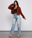 So Haute Houndstooth Cropped Jacket helps create the best summer outfit for a look that slays at any event or occasion!