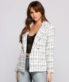 Pretty And Posh Tweed Blazer helps create the best summer outfit for a look that slays at any event or occasion!