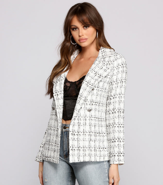 Pretty And Posh Tweed Blazer helps create the best summer outfit for a look that slays at any event or occasion!