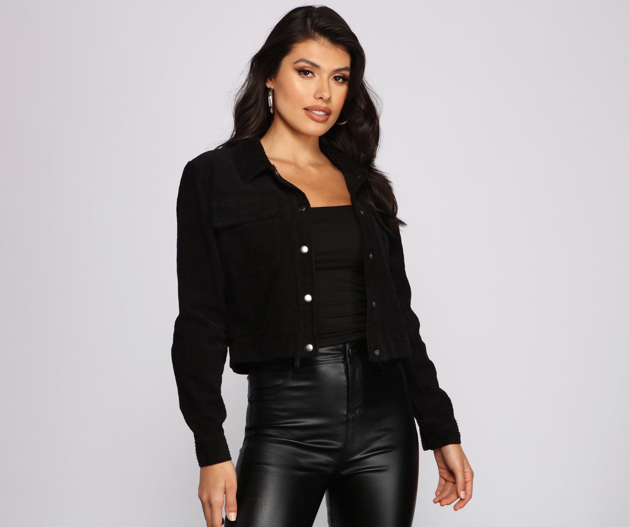 Corduroy Cutie Collared Cropped Jacket | Windsor